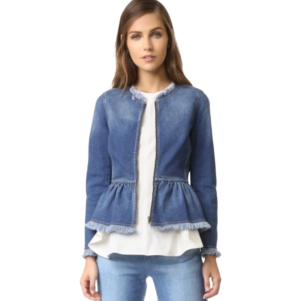 Rebecca Taylor Blue Denim Peplum Jacket Size 0